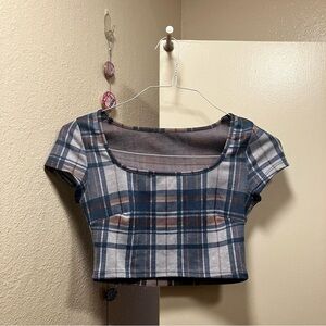 Unbranded Plaid Crop Top